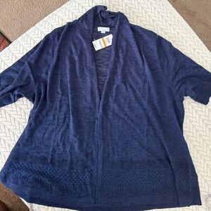 Charter Club Women's Blue Open-Front Sweater Cardigan NWT